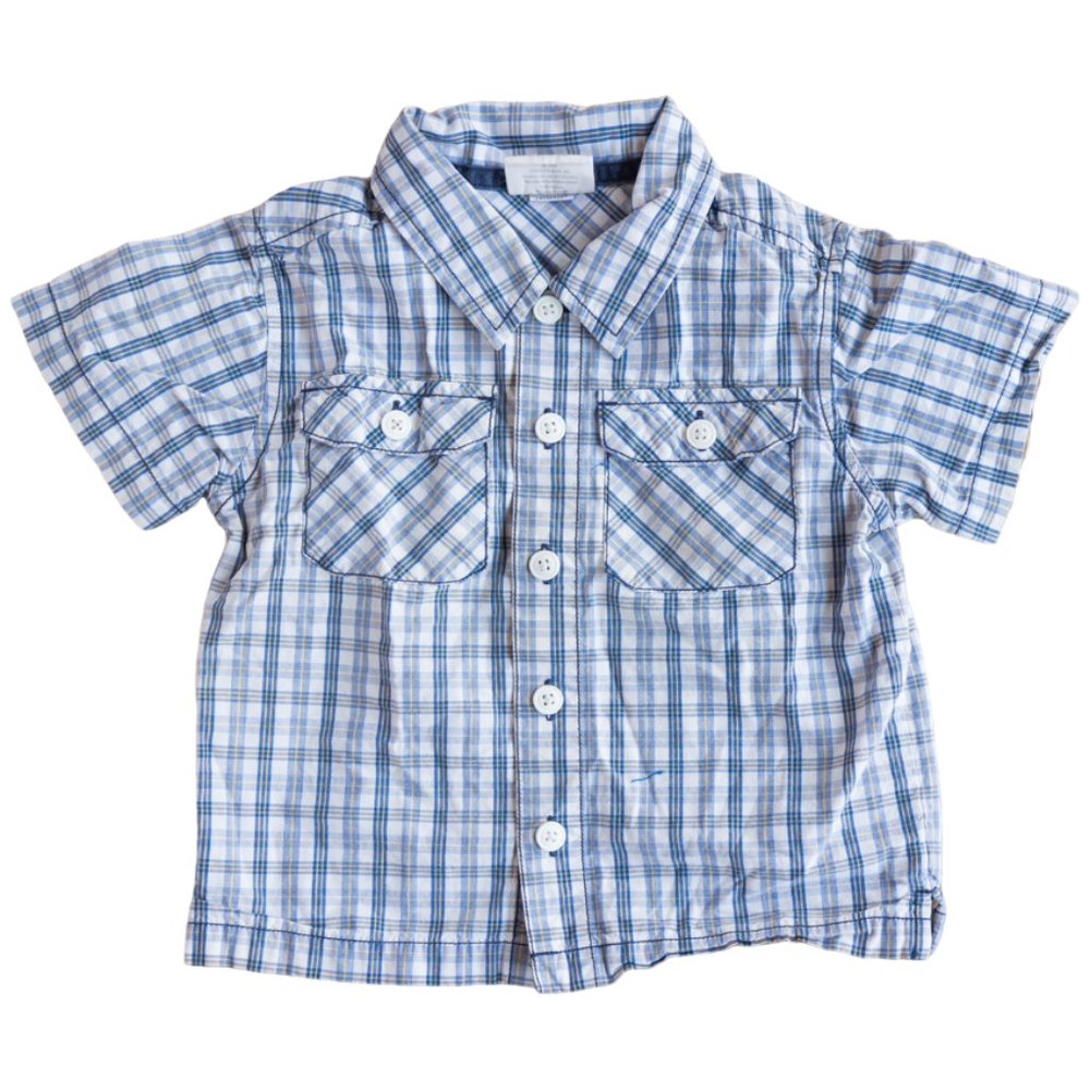 2 pair lot bundle Button down plaid gingham short sleeve shirt - Picture 7 of 9